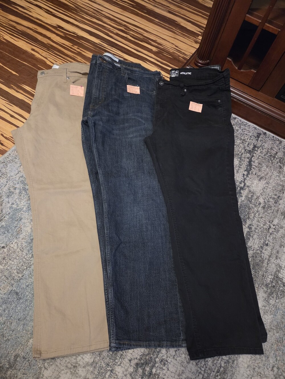 3 Levi’s Signature Gold Men’s Athletic Fit Pants 40x30 Khaki Black Dark Wash